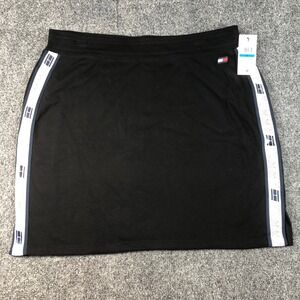 Tommy Hilfiger Women's Skirt XL Black PullOn Logo Tape Mini Skort Athleisure New
